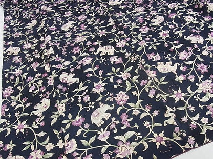 平和屋本店■極上　岡重　小紋　象　更紗花文　金彩　正絹　逸品　KAAA0649kk4