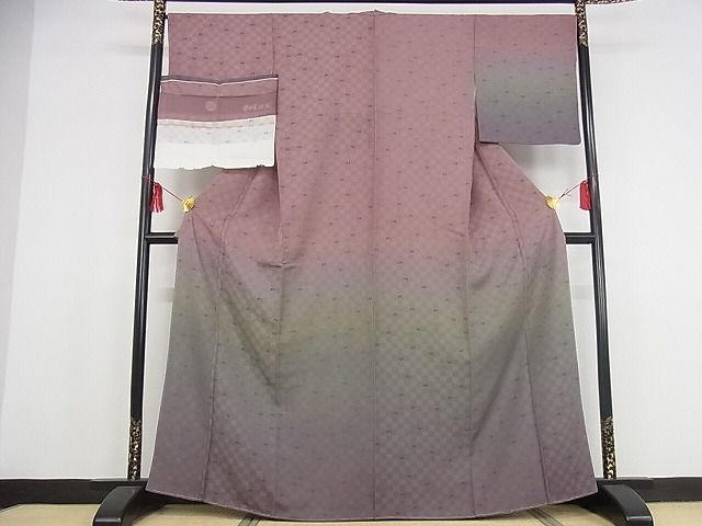 平和屋本店■極上 創業280年 誉田屋源兵衛 訪問着 市松文様 象 暈し染め 反端付き さが美扱い 正絹 逸品 未使用 KAAA0657kk4