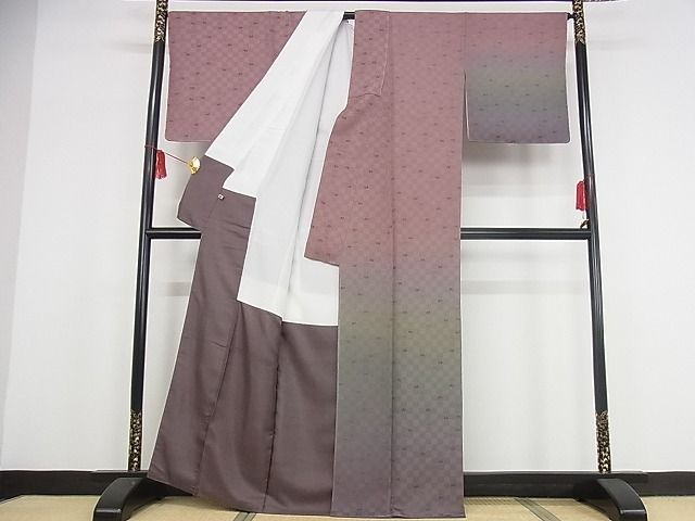 平和屋本店■極上 創業280年 誉田屋源兵衛 訪問着 市松文様 象 暈し染め 反端付き さが美扱い 正絹 逸品 未使用 KAAA0657kk4