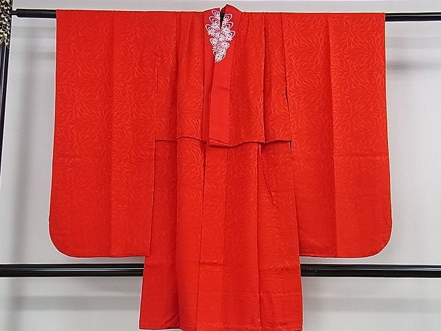 平和屋本店■極上　子供　七五三　女の子　7歳　祝着・襦袢(無双仕立て・半衿刺繍)・帯・小物セット　舞扇　金彩　逸品　DZAA0094kh4