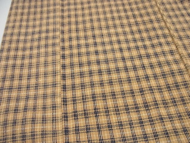 平和屋本店●極上 国指定無形文化財 丹波布 胴抜き仕立て 格子柄 逸品4s704