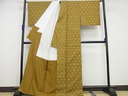 平和屋本店●極上 国指定重要無形文化財 本場久米島紬 宮里富士江作 手織 証紙付き 逸品4s722