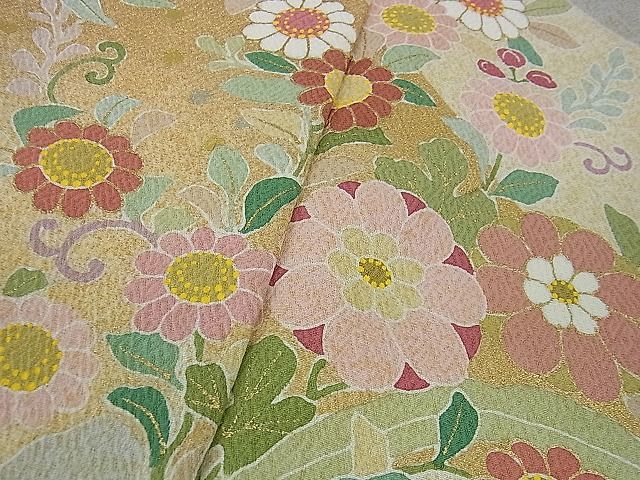 平和屋着物●京友禅の第一人者 松井青々 訪問着 吉祥花文 金彩 逸品 DAAC1006eee
