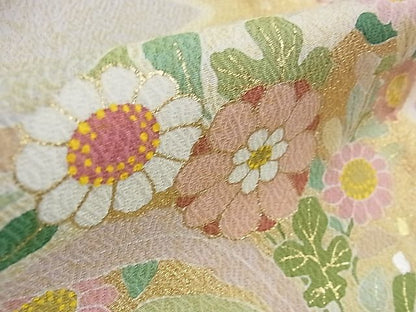 平和屋着物●京友禅の第一人者 松井青々 訪問着 吉祥花文 金彩 逸品 DAAC1006eee