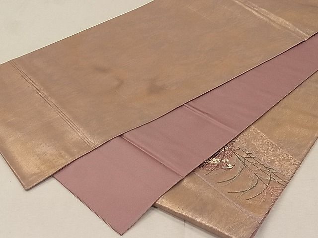 平和屋着物◎六通太鼓柄袋帯 唐織 短冊花鳥文 金糸 引箔 逸品 CAAC8478ca