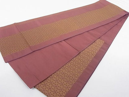 平和屋着物◎六通柄袋帯 変わり麻の葉文様 正絹 逸品 AAAD7942Agk