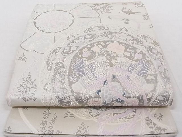 平和屋着物◎六通柄袋帯 清陵の詩 プラチナ箔 正絹 逸品 AAAD1968Agk