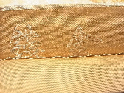 平和屋着物◎鏤金 六通柄袋帯 唐織 扇面横笛花文 金糸 正絹 逸品 AAAD1964Agk