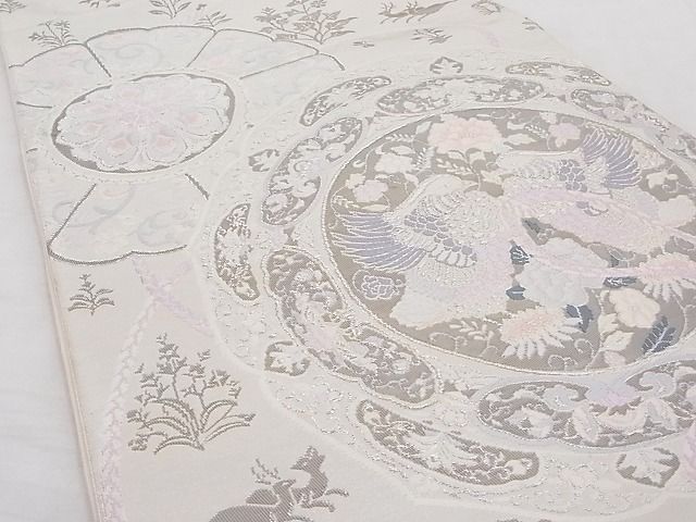 平和屋着物◎六通柄袋帯 清陵の詩 プラチナ箔 正絹 逸品 AAAD1968Agk