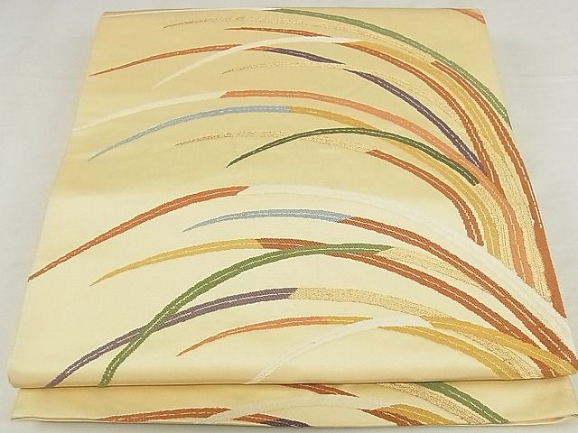 平和屋着物◎六通柄袋帯 唐織 草木文 金銀糸 正絹 逸品 AAAD1319Ahg