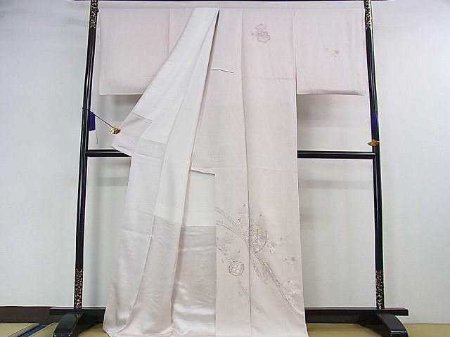 平和屋本店●極上 山口美術織物 皇室 伊勢神宮御用 西陣織 訪問着 総刺繍 鬘帯仕覆松梅文 薄桜色地 金糸 逸品 DZAA0131kh5
