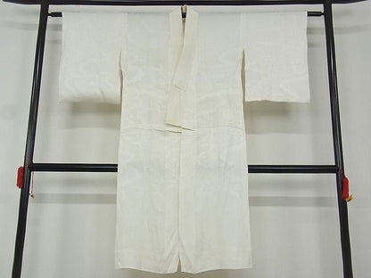 平和屋着物■長襦袢 無双仕立て 雲取り花地紋 正絹 逸品 AAAD6993Bwt