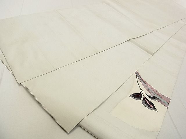 平和屋着物◎太鼓柄袋帯 紬地 枝葉文 逸品 DAAA3474rt