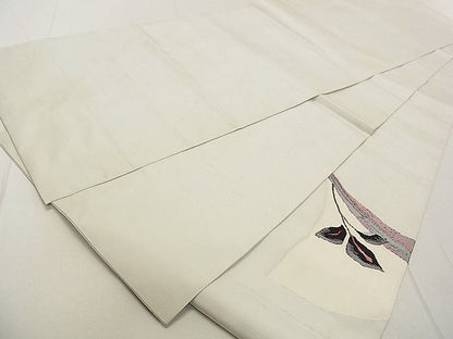 平和屋着物◎太鼓柄袋帯 紬地 枝葉文 逸品 DAAA3474rt