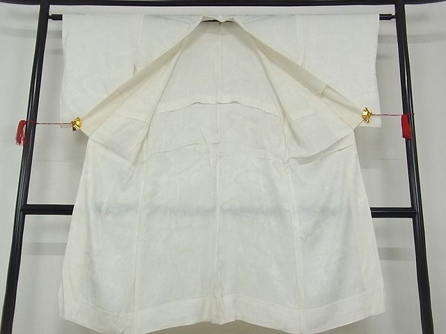 平和屋着物■長襦袢 無双仕立て 雲取り花地紋 正絹 逸品 AAAD6993Bwt