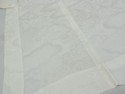 平和屋着物■長襦袢 無双仕立て 雲取り花地紋 正絹 逸品 AAAD6993Bwt