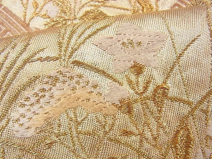 平和屋着物■六通柄袋帯 屏風琳派絵図 金糸 引箔 逸品 CAAC6452eg