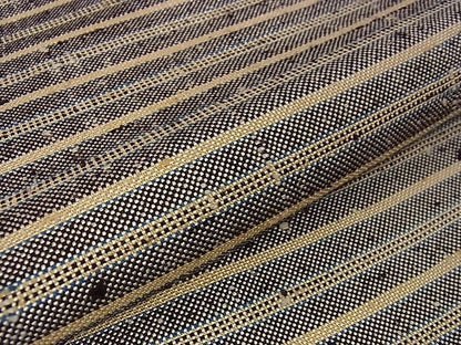 期間限定セール20％off▽希少　伊兵衛織　工芸手織　単衣　横縞　たとう紙付き　逸品　DZAA0146kh4