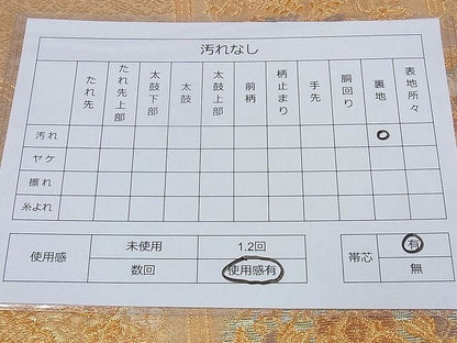 平和屋着物◎六通柄袋帯 亀甲鳳凰吉祥花文 金糸 逸品 DAAA0668ea