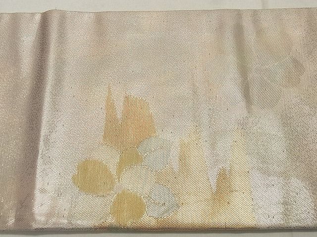 平和屋着物◎九寸名古屋帯 草花文 金銀糸 逸品 DAAA0731ea