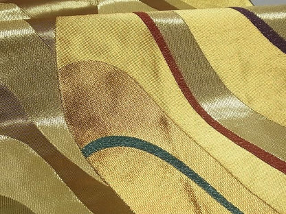 平和屋着物■全通柄袋帯　流水文　金糸　正絹　逸品　AAAC6883Asx