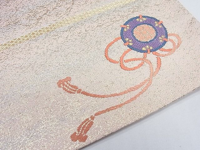 平和屋着物◎六通柄袋帯 ワンポイント 鏡裏文 金糸 逸品 CAAC8195nb