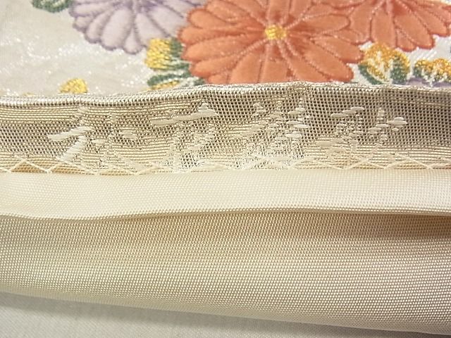 袋帯六通紗萩夏帯25M76f 平和屋着物◎六通柄袋帯 秋花讃歌 金銀糸 逸品 DAAB1278jm
