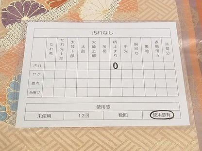 平和屋着物◎六通柄袋帯 唐織 誰が袖花文 金銀糸 正絹 逸品 AAAD9492Apf