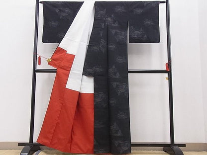 平和屋着物■上質な紬 風景文 逸品 BAAC5873hj
