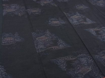 平和屋着物■上質な紬 風景文 逸品 BAAC5873hj