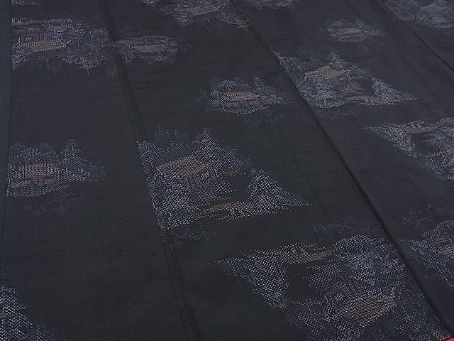 平和屋着物■上質な紬 風景文 逸品 BAAC5873hj