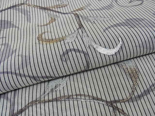平和屋本店▽極上 訪問着 無双仕立て 紗袷 紗×縦絽 唐草文 正絹 逸品 KAAA0692kk4