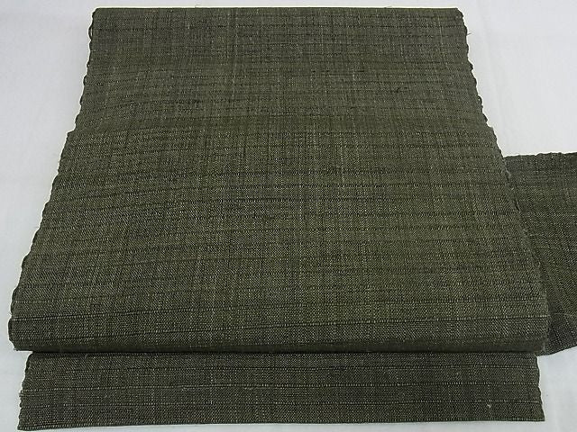 平和屋本店■最高級 夏物 重要無形文化財 越後上布 小川正義 八寸名古屋帯 千歳茶色 証紙・共箱付き 苧麻 逸品 未使用 KAAA0760kk4