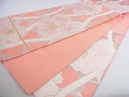 平和屋着物◎六通柄袋帯 唐織 草花文 金糸 逸品 DAAA4895ar