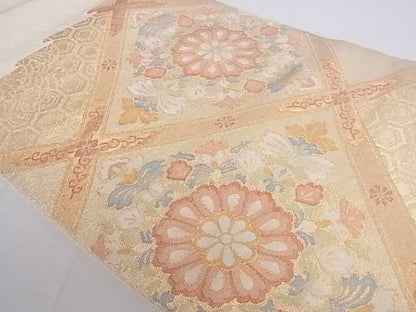 平和屋着物◎太鼓柄袋帯 天井花文 金糸 逸品 DAAA4891ar