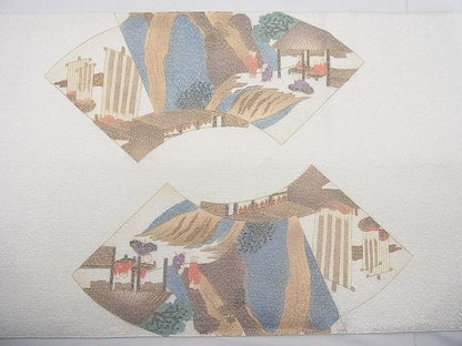平和屋着物◎太鼓柄袋帯 綴れ 東海道五拾三次 金彩 逸品 BAAC4188ac