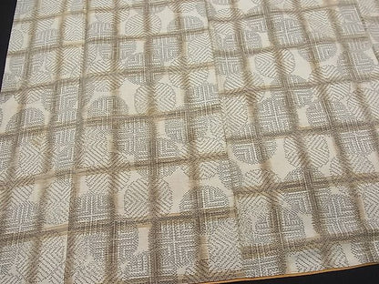 平和屋着物■上質な紬 格子吉祥丸文 逸品 CAAC2746ua