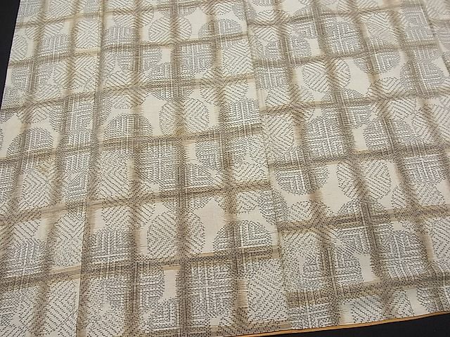 平和屋着物■上質な紬 格子吉祥丸文 逸品 CAAC2746ua