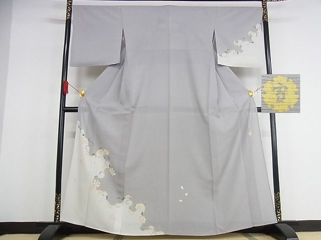 平和屋本店■極上 夏物 ジャパンオートクチュール 渡辺雪三郎 訪問着 絽 花唐草文 金彩 着丈162.5cm 裄丈68.5cm 正絹 逸品 4kk0116