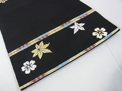 平和屋本店●極上　龍村平蔵製　本袋帯　威毛錦　黒地　金銀糸　逸品　DZAA0168kh4