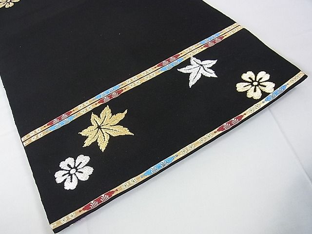 平和屋本店●極上　龍村平蔵製　本袋帯　威毛錦　黒地　金銀糸　逸品　DZAA0168kh4