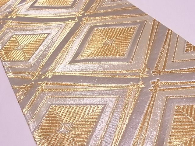 平和屋着物◎六通柄袋帯 松葉菱文 金銀糸 逸品 ZAAB0113rv