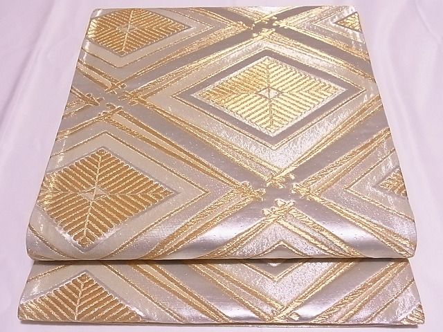平和屋着物◎六通柄袋帯 松葉菱文 金銀糸 逸品 ZAAB0113rv