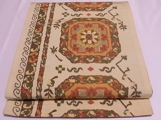 平和屋着物◎全通柄袋帯 吉祥花文 逸品 ZAAB0117rv