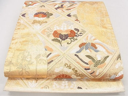 平和屋着物■六通柄袋帯 唐織 鳳凰花文 金糸 逸品 DAAB3833op