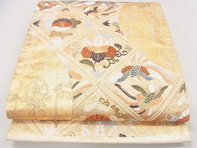 平和屋着物■六通柄袋帯 唐織 鳳凰花文 金糸 逸品 DAAB3833op