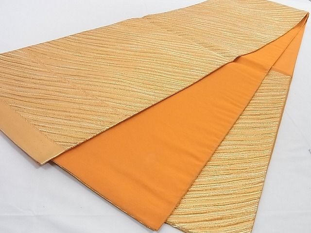 平和屋着物◎西陣 六通柄袋帯 斜縞 金銀糸 正絹 逸品 AAAD9206Ajz