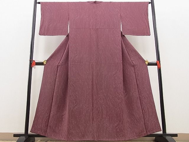 平和屋着物■上質なお召　木目文様　逸品　BAAC8383yt