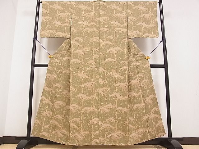 平和屋着物●付下げ　雪持ち　笹竹飛鳥文　逸品　DAAA5614yyy