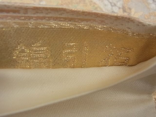 平和屋着物◎六通柄袋帯 美綾にしき 風景文 錦引箔 金銀糸 逸品 BAAD1650du